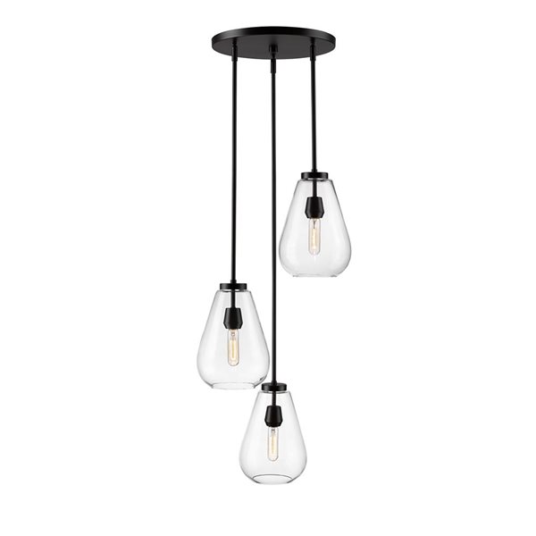 Z-Lite Ayra 3-Light Matte Black Tiered Chandelier