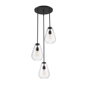 Z-Lite Ayra 3-Light Matte Black Tiered Chandelier