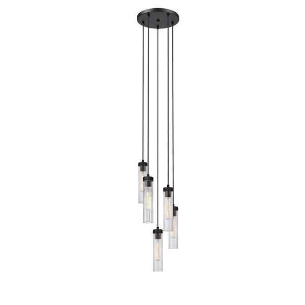 Z-Lite Beau 5-Light Matte Black Linear Chandelier