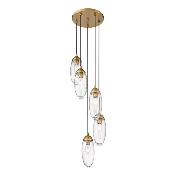 Z-Lite Arden 5-Light Rubbed Brass Linear Chandelier