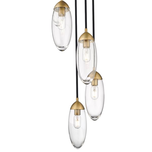 Z-Lite Arden 5-Light Rubbed Brass Linear Chandelier