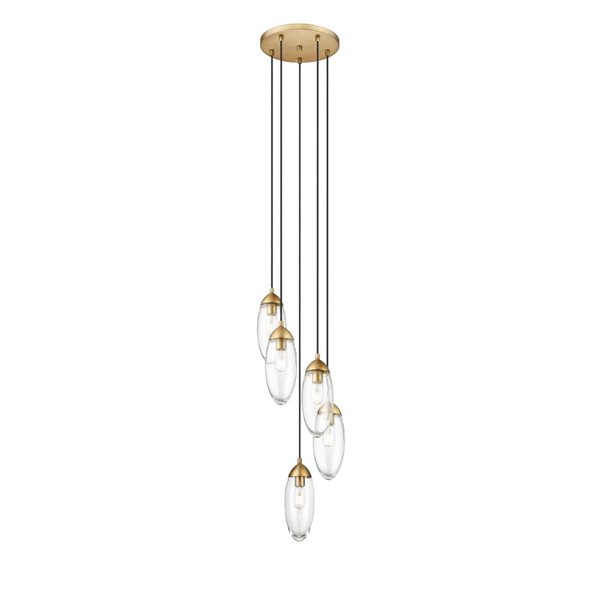 Z-Lite Arden 5-Light Rubbed Brass Linear Chandelier