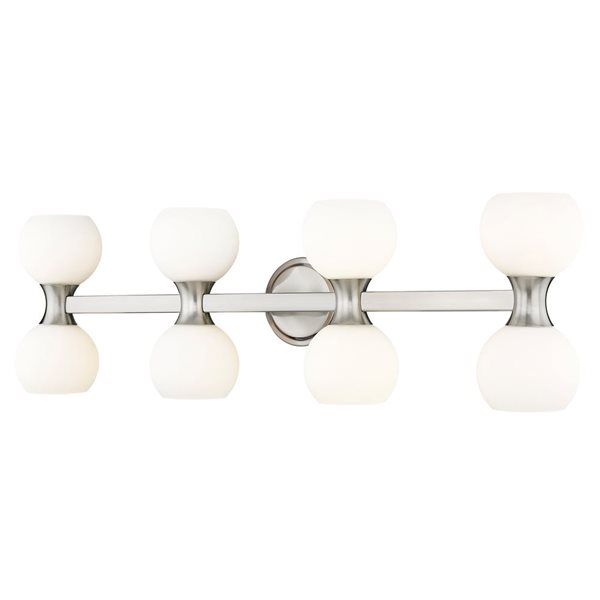 Z-Lite Artemis 35-in 8-Light Brushed Nickel Vanity Light