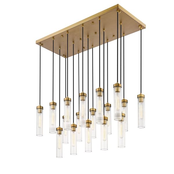 Z-Lite Beau 17-Light Rubbed Brass Linear Chandelier