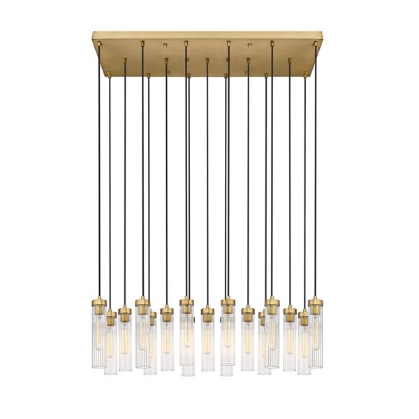 Z-Lite Beau 17-Light Rubbed Brass Linear Chandelier