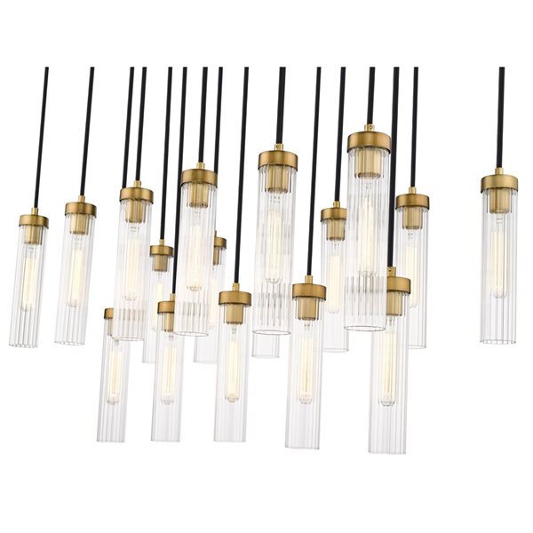 Z-Lite Beau 17-Light Rubbed Brass Linear Chandelier