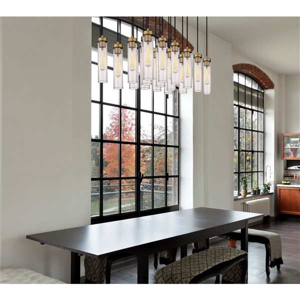 Z-Lite Beau 17-Light Rubbed Brass Linear Chandelier