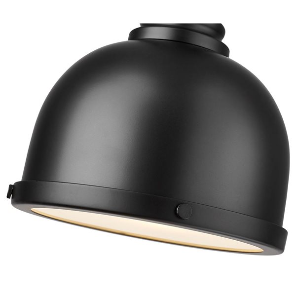 Z-Lite Melange 1-Light Matte Black Pendant Light w/ 8.25-in Matte Black Shade