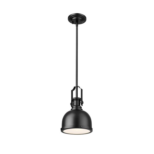 Z-Lite Melange 1-Light Matte Black Pendant Light w/ 8.25-in Matte Black Shade