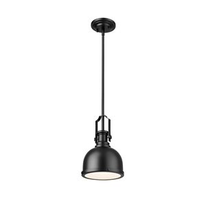 Z-Lite Melange 1-Light Matte Black Pendant Light w/ 8.25-in Matte Black Shade