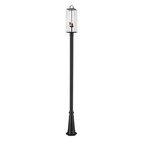 Z-Lite Sana 12-ft Matte Black 3-Light Outdoor Post Mounted Fixture