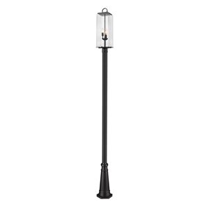 Z-Lite Sana 12-ft Matte Black 3-Light Outdoor Post Mounted Fixture