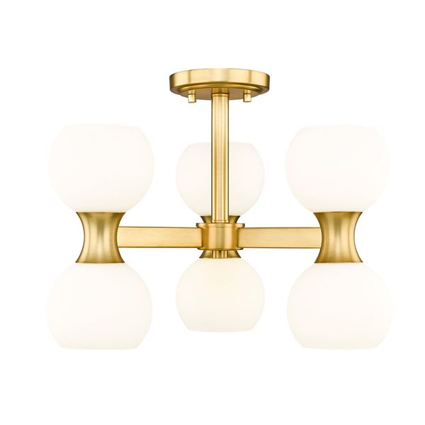 Z-Lite Artemis 18-in 6-Light Modern Gold Semi-Flush Mount