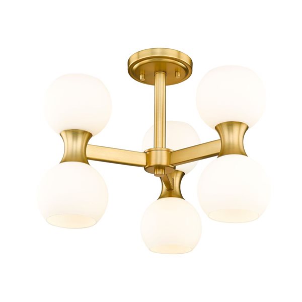 Z-Lite Artemis 18-in 6-Light Modern Gold Semi-Flush Mount