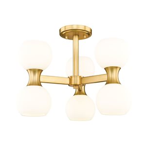 Z-Lite Artemis 18-in 6-Light Modern Gold Semi-Flush Mount