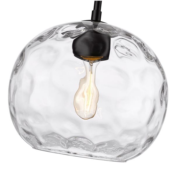 Z-Lite Chloe 1-Light Matte Black Pendant Light  w/ 10-in Clear Shade