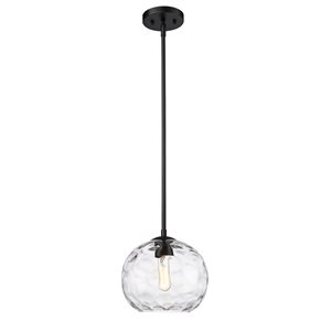 Z-Lite Chloe 1-Light Matte Black Pendant Light  w/ 10-in Clear Shade