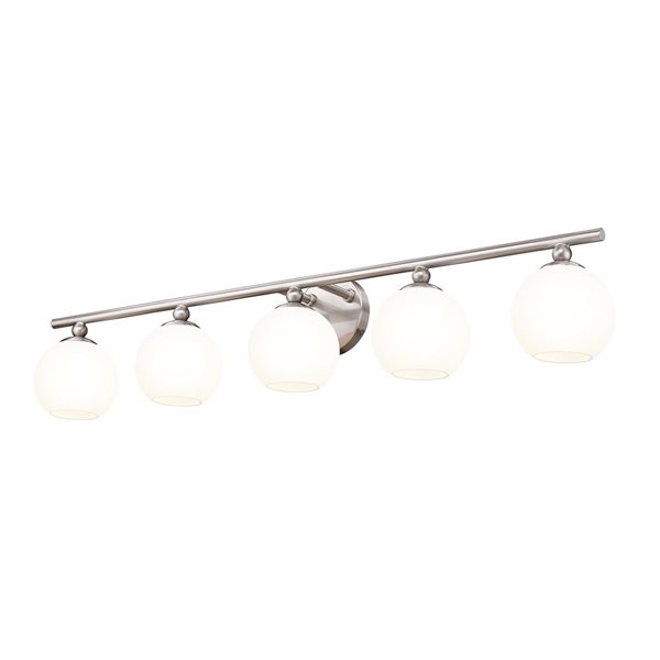 Z-Lite Neoma 38.25-in 5-Light Brushed Nickel Vanity Light