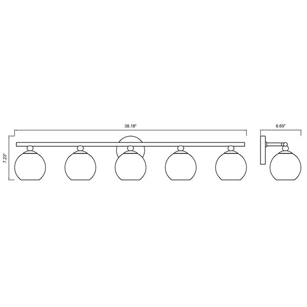 Z-Lite Neoma 38.25-in 5-Light Brushed Nickel Vanity Light