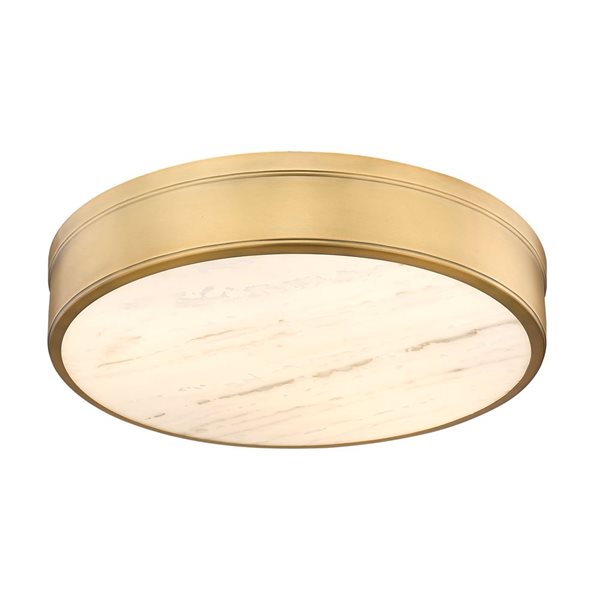 Z-Lite Anders 22-in 3-Light Rubbed Brass Flush Mount