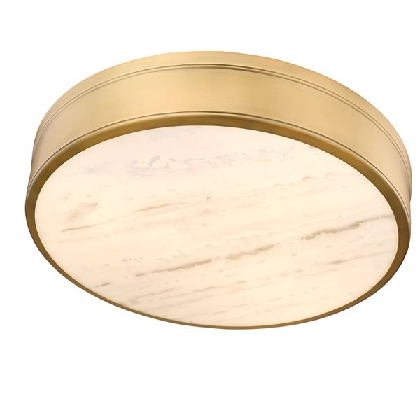 Z-Lite Anders 22-in 3-Light Rubbed Brass Flush Mount