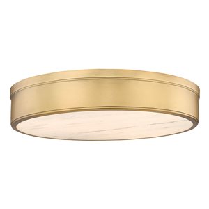 Z-Lite Anders 22-in 3-Light Rubbed Brass Flush Mount