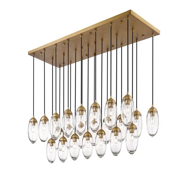 Z-Lite Arden 23-Light Rubbed Brass Linear Chandelier