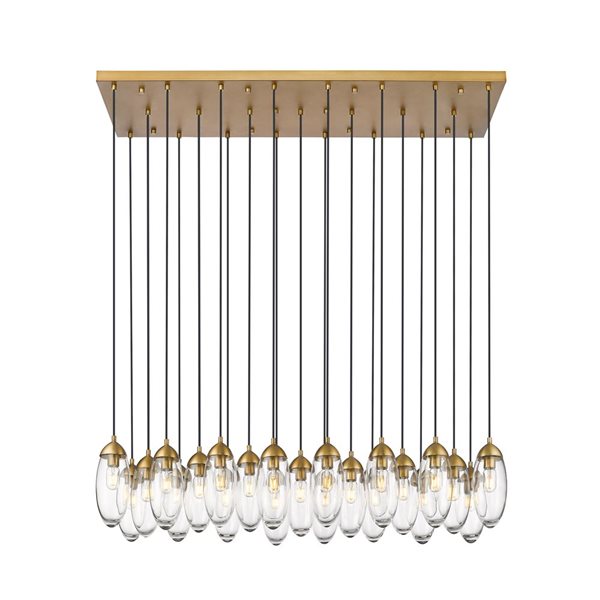 Z-Lite Arden 23-Light Rubbed Brass Linear Chandelier