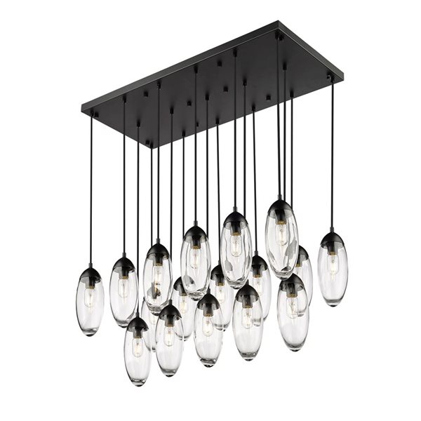 Z-Lite Arden 17-Light Matte Black Linear Chandelier