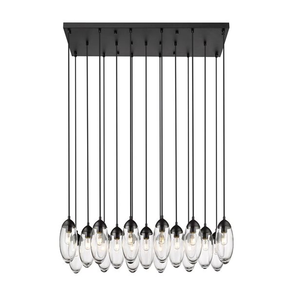 Z-Lite Arden 17-Light Matte Black Linear Chandelier