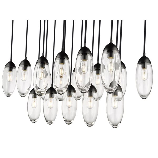 Z-Lite Arden 17-Light Matte Black Linear Chandelier