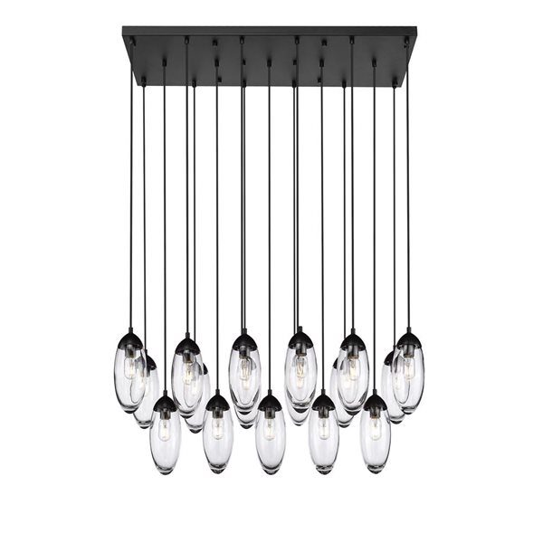 Z-Lite Arden 17-Light Matte Black Linear Chandelier