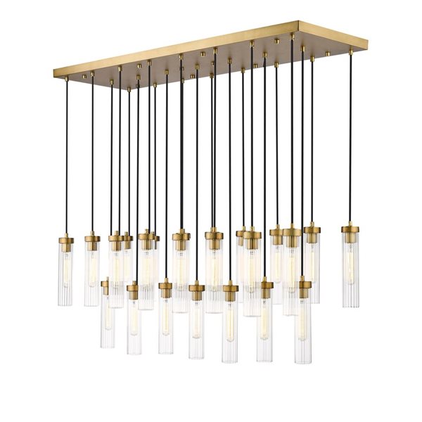 Z-Lite Beau 23-Light Rubbed Brass Linear Chandelier