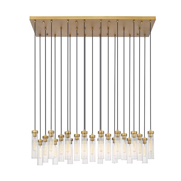 Z-Lite Beau 23-Light Rubbed Brass Linear Chandelier