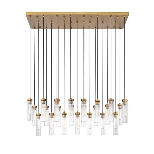 Z-Lite Beau 23-Light Rubbed Brass Linear Chandelier