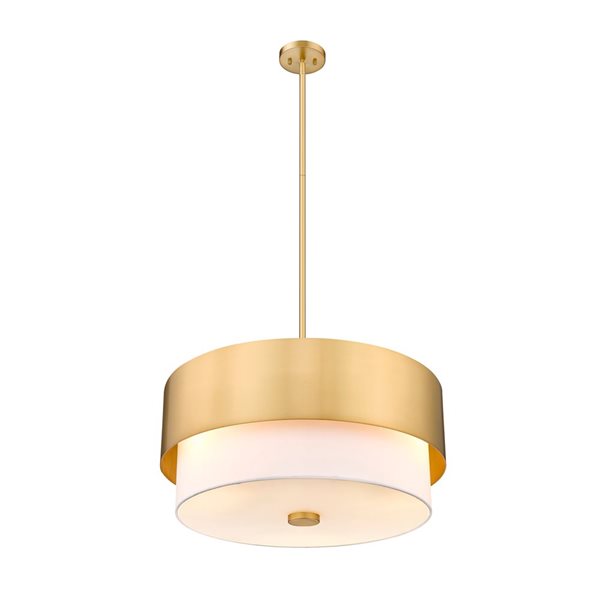 Z-Lite Counterpoint 3-Light Modern Gold Pendant Light w/ 18-in White Shade