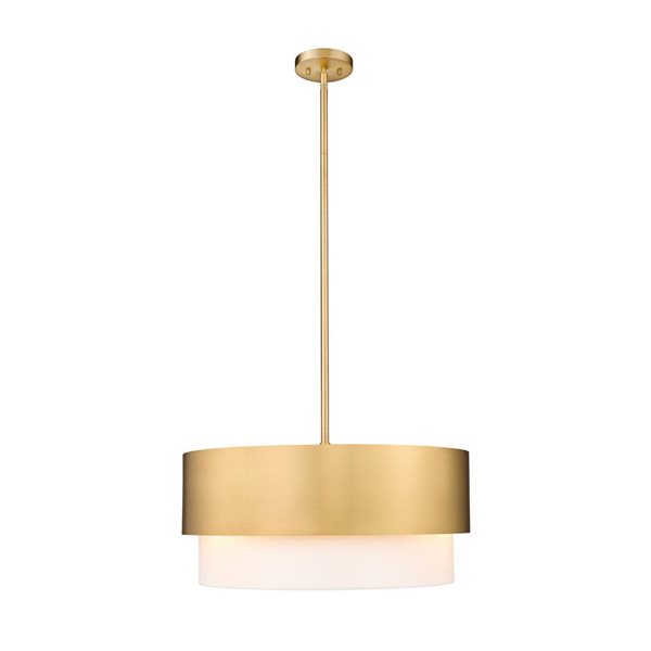 Z-Lite Counterpoint 3-Light Modern Gold Pendant Light w/ 18-in White Shade