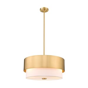 Z-Lite Counterpoint 3-Light Modern Gold Pendant Light w/ 18-in White Shade