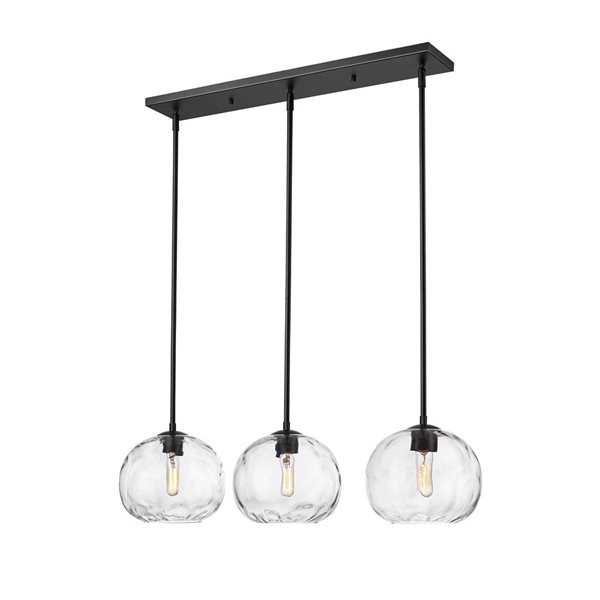 Z-Lite Chloe 3-Light Matte Black Linear Linear Chandelier