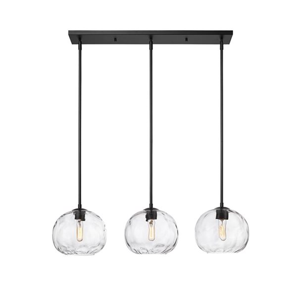 Z-Lite Chloe 3-Light Matte Black Linear Linear Chandelier