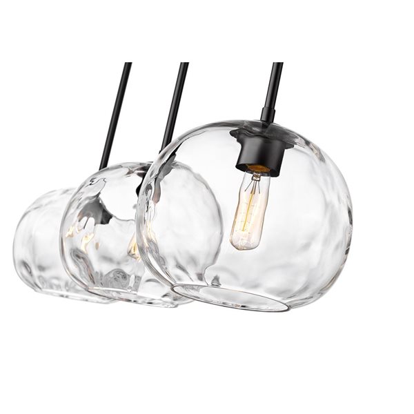 Z-Lite Chloe 3-Light Matte Black Linear Linear Chandelier