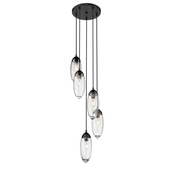 Z-Lite Arden 5-Light Matte Black Linear Chandelier