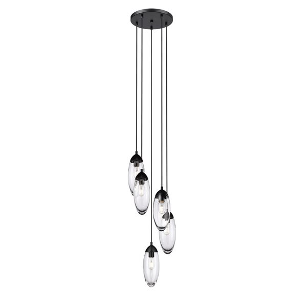 Z-Lite Arden 5-Light Matte Black Linear Chandelier