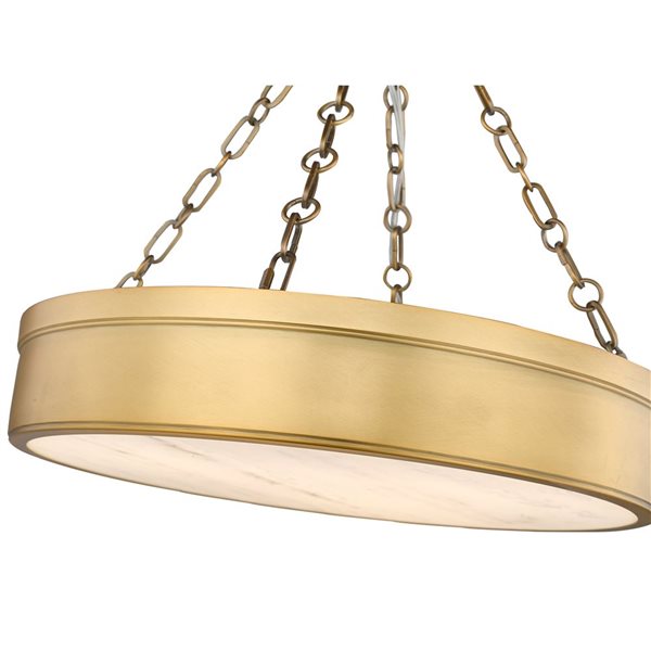 Z-Lite Anders 22-in 3-Light Rubbed Brass Semi-Flush Mount