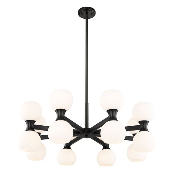 Z-Lite Artemis 16-Light Matte Black Shaded Chandelier