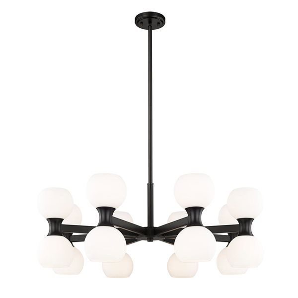 Z-Lite Artemis 16-Light Matte Black Shaded Chandelier