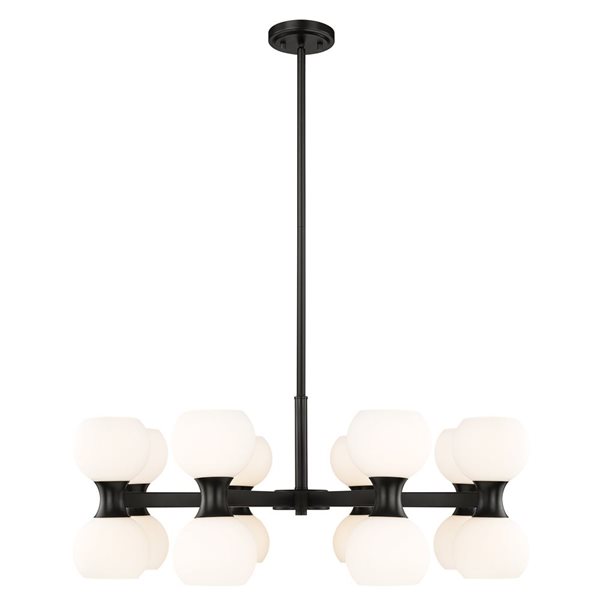 Z-Lite Artemis 16-Light Matte Black Shaded Chandelier