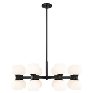 Z-Lite Artemis 16-Light Matte Black Shaded Chandelier