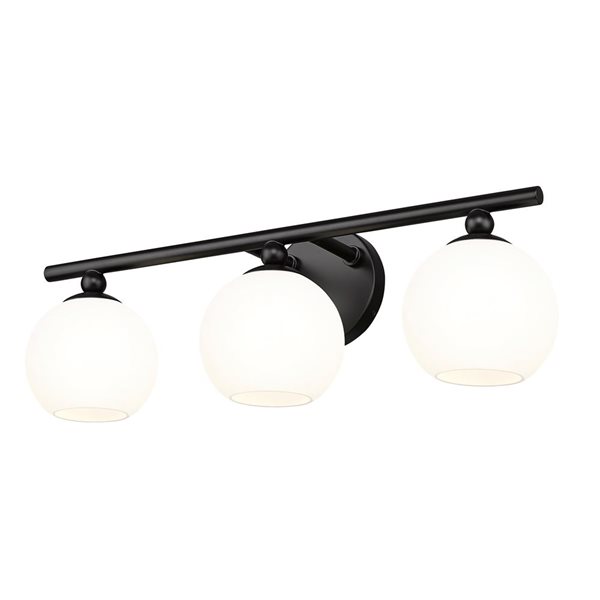 Z-Lite Neoma 21.75-in 3-Light Matte Black Vanity Light