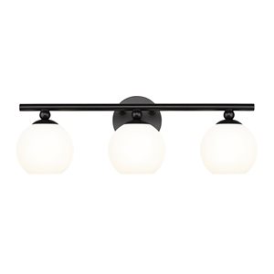 Z-Lite Neoma 21.75-in 3-Light Matte Black Vanity Light